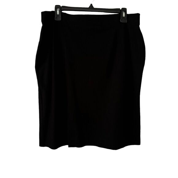 Eileen Fisher Black Skirt Size Large Viscose Nylon‎ Blend Lagenlook Minimalistic - Picture 1 of 8